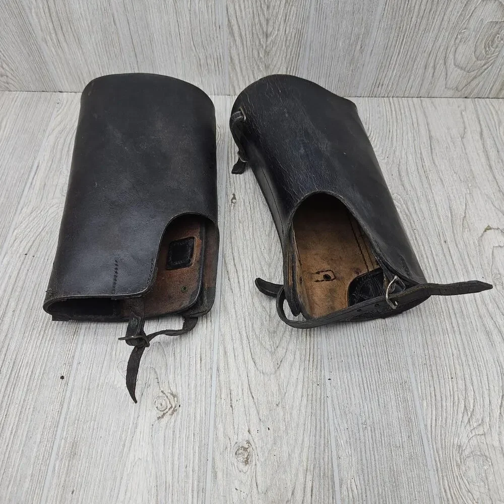 Vintage Leather Riding‎ Boot Guards Equestrian